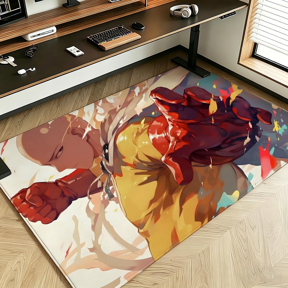 anime O-One-Punch M-Man Floor Mat Soft Flannel Floor Mat Suitable for Entryways, Living Rooms, Bedrooms, and Bathrooms