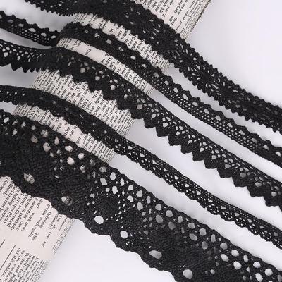 5 Yard Schwarz DIY Band Blume Baumwolle Spitzenbesatz Nähen Kleid Rock Kunsthandwerk Dekoration