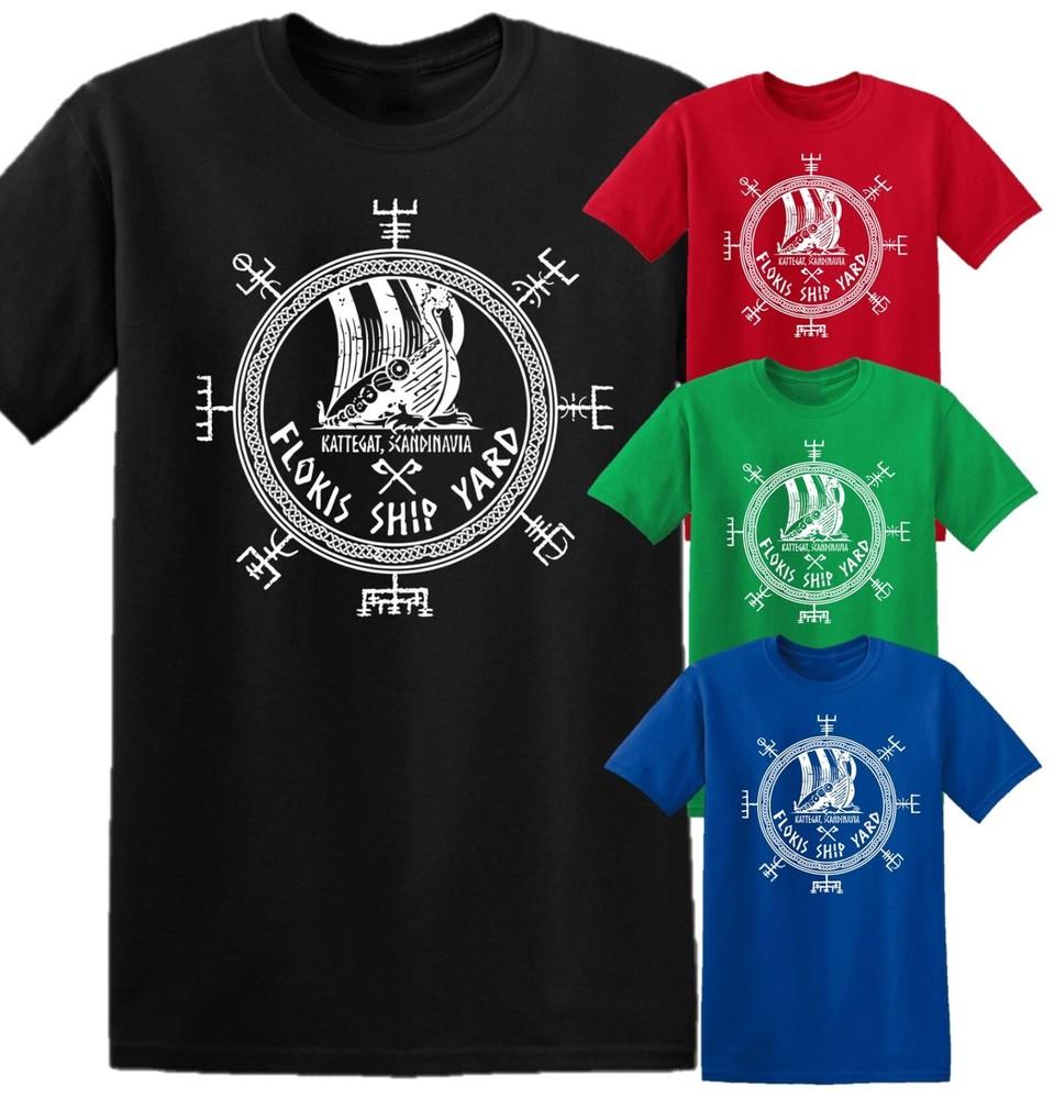 

Flokis Shipyard Vikings T-shirt Valhalla Viking Norsemen Norse Floki Top L