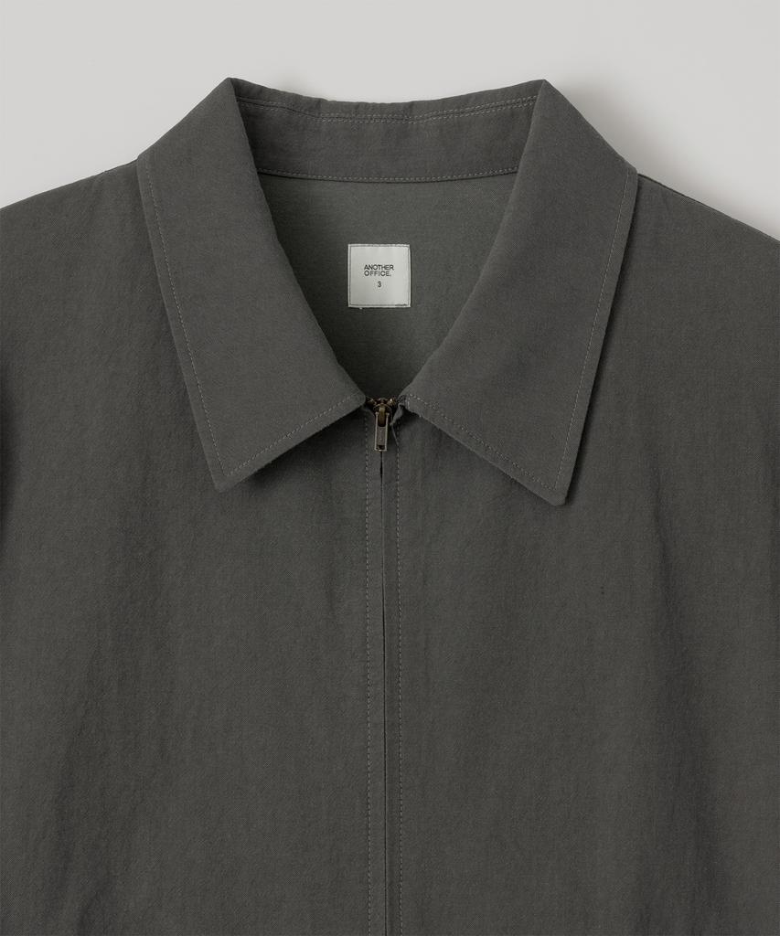 Another Office Soutien Collar Blouson (Charcoal)