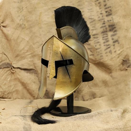 Bronze Finish Spartan Helmet: Greek Warrior Armor Decor
