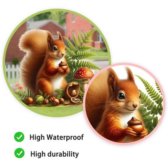 Static Window Sticker Waterproof Scratch-Resistant Glass Cling Sticker Removable Squirrel Printed Stickers for Bathroom