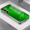 New Simple Design Green Electroplated Glass Phone Case, Suitable for Samsung S26/S25, S24/S23/S22/S21/S20, Etc. Models