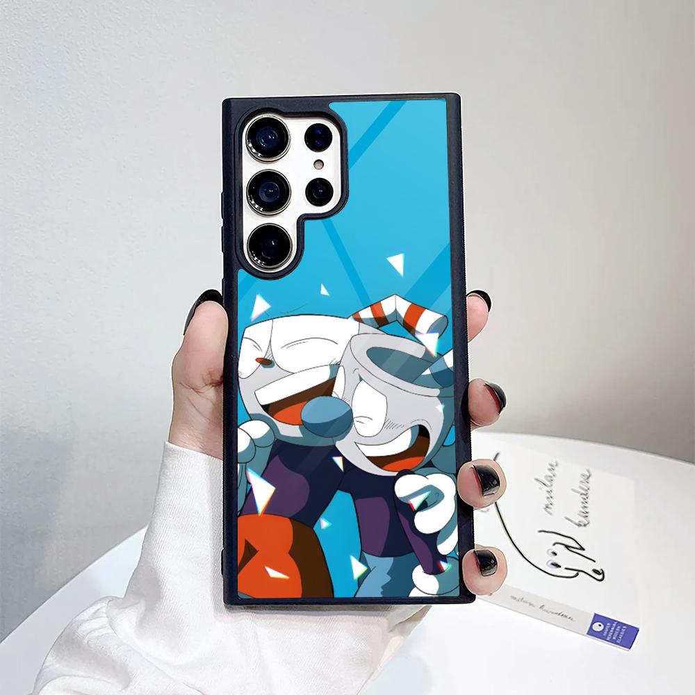 Cute Game Cuphead Phone Case For Samsung Galaxy S26 S25 S24 S23 S22 S21 S20 FE Edge Pro Plus Ultra PC+TPU Cover