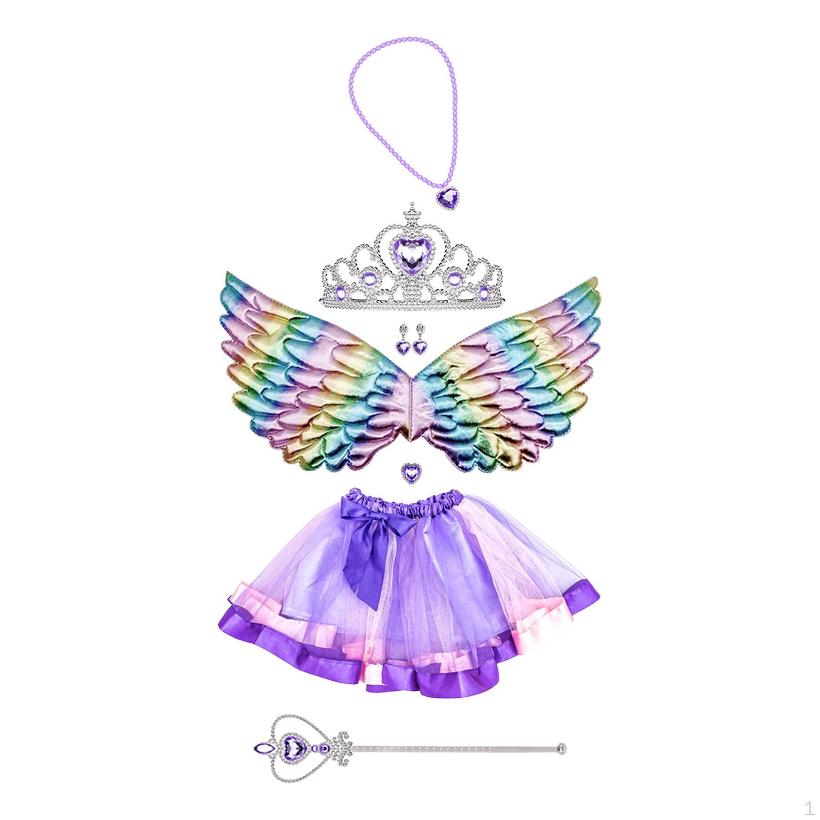 Fairy Costumes for Girls with Wing Cosplay Stage Performance Photo Prop Kids Butterfly Tutu Style B