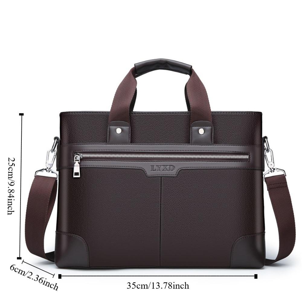 Paper Organizer Business Documents Bag Large Capacity Laptop Bag PU Leather Briefcase Stationery