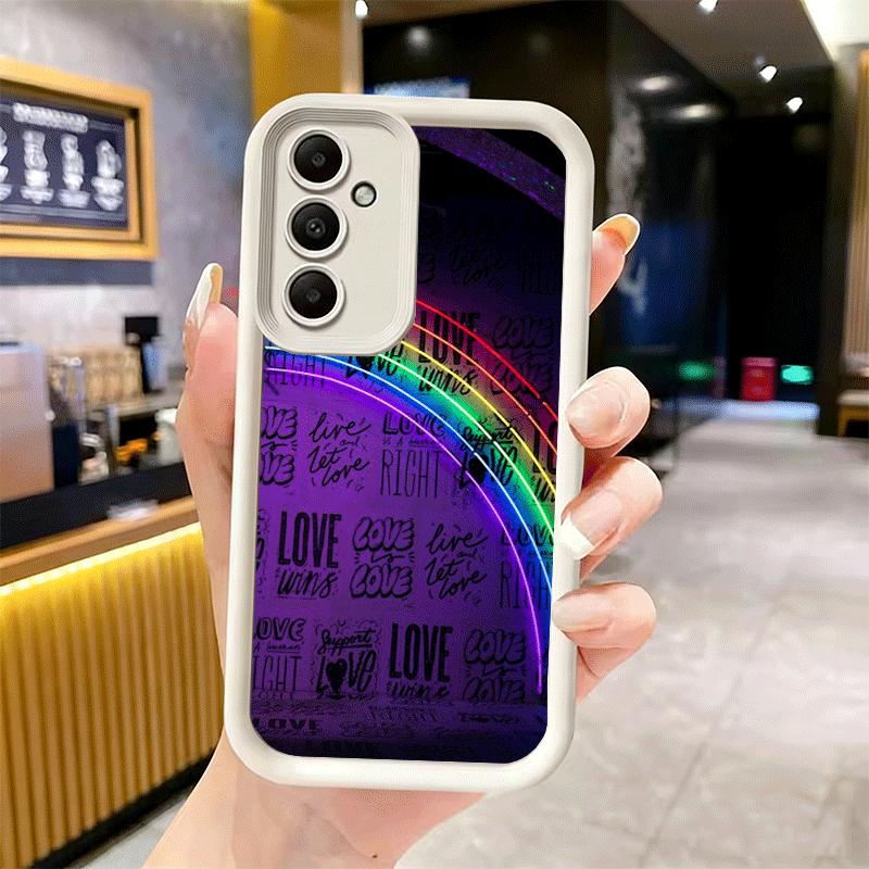 Phone Case for Samsung Galaxy A17 A16 A15 A14 A13 LGBT Rainbow Love Is Love A56 A36 A26 A55 A35 A25 A54 A34 A24 A53 A33 A23 A07
