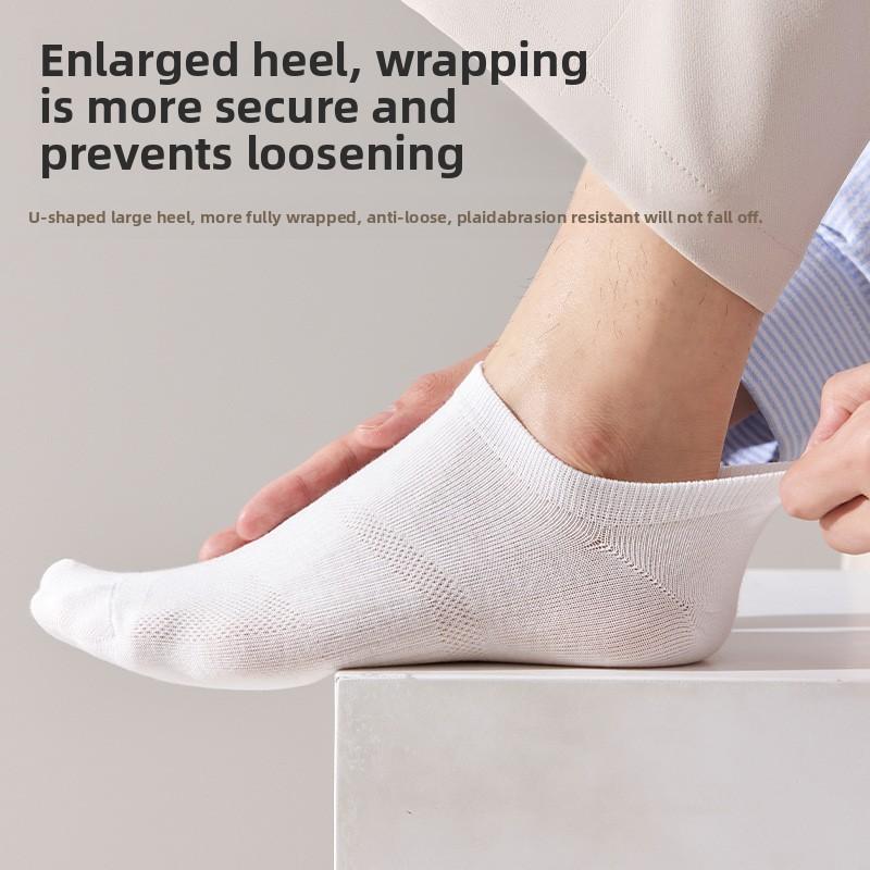Men Socks Boat Socks Spring Summer Mesh Ultra Thin Anti Odor Breathable Seamless Non Slip Sports Casual Low Cut Socks