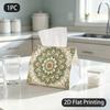 1pc Tissue Box, Classic Mandala Floral Harmony Pattern, 2D Flat Printing, Polyester Fabric, Portable, Tissue Bag, for Automotive Use