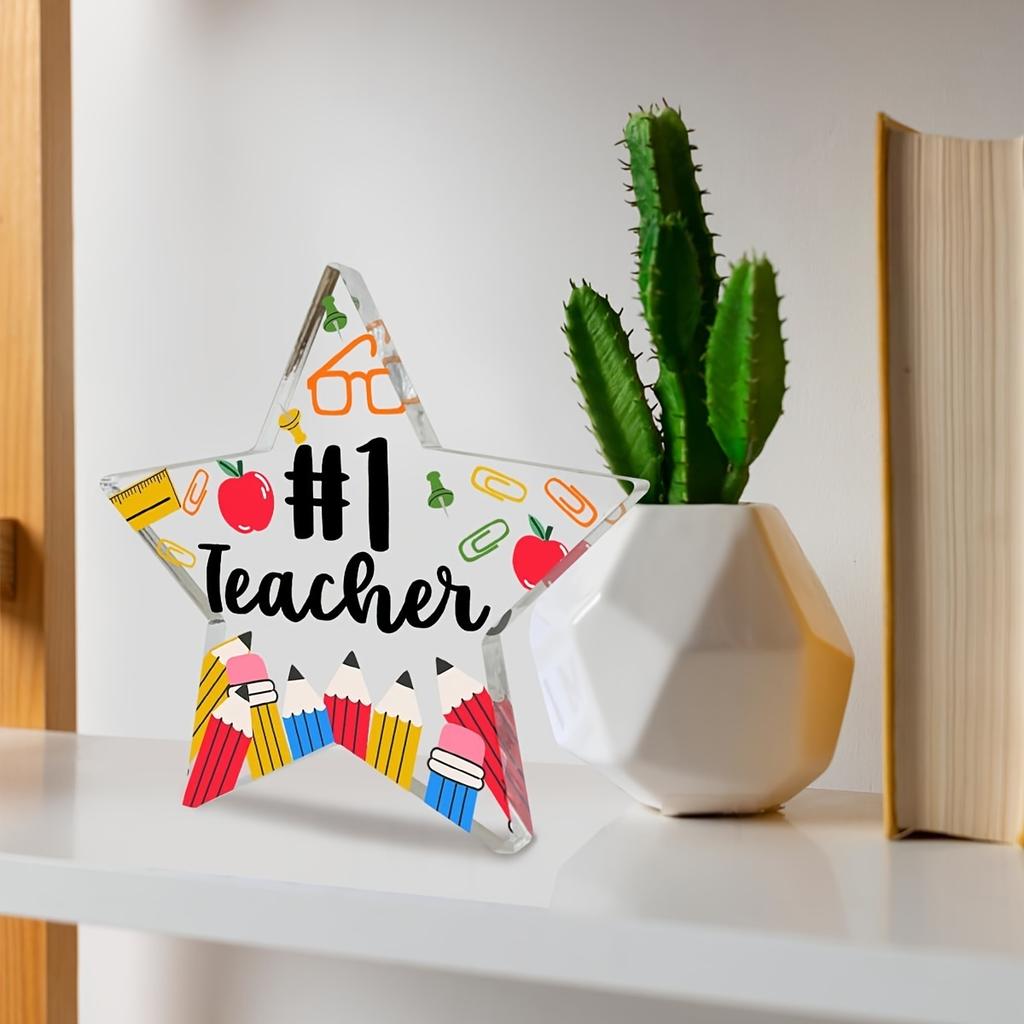 1pc Thank You Gift for Teachers Acrylic Stars Thank You Gift Table Top Decoration, Desk Accessory, Minimalist Design, Decorative Art, Durable Material