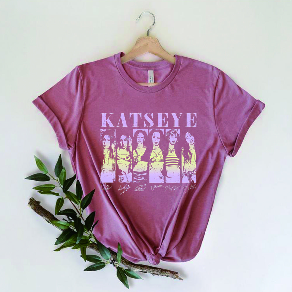 Aesthetic Katseye Music Tshirt Kpop Shirt Beautiful Chaos Tshirt Trendy Music Tee Y2k Top Unisex Short Sleeves Tops Fans Gift