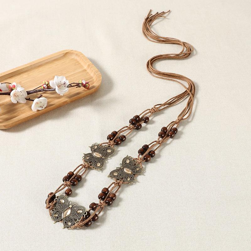 Retro Versatile Braided Waist Rope Bohemian Women's Waist Decoration Belt Ethnic Belt Korean Style Decorative Casual Waist Chain