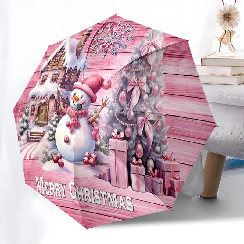 

1pc Stained Glass Window Design Automatic Folding Umbrella, Portable 3-Fold Design with Iron Frame for Outdoor Use, Perfect Gift for Fans, Travelers,
