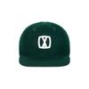 VARZAR VA Square Applique Wool Baseball Cap Deep Green