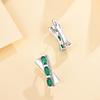 925 Sterling Silber grüner Achat Schmuckset natürlicher Edelstein Ohrring Ring klassisches Design für Frauen Frau schönes Geschenk