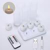 4/6/12 Holes Flameless Tea Light Candles Rechargeable Flickering LED Candles LED Votive Candle Battery Operated Electric Candles