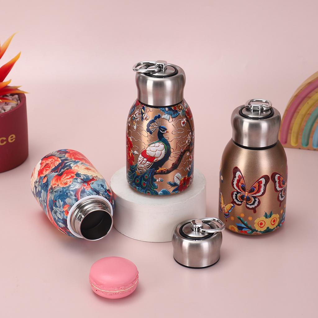 316 Stainless Steel High-value Thermos Cup Guochao Portable Mini Little Fat Ding Creative Retro Painted Gift Water Cup