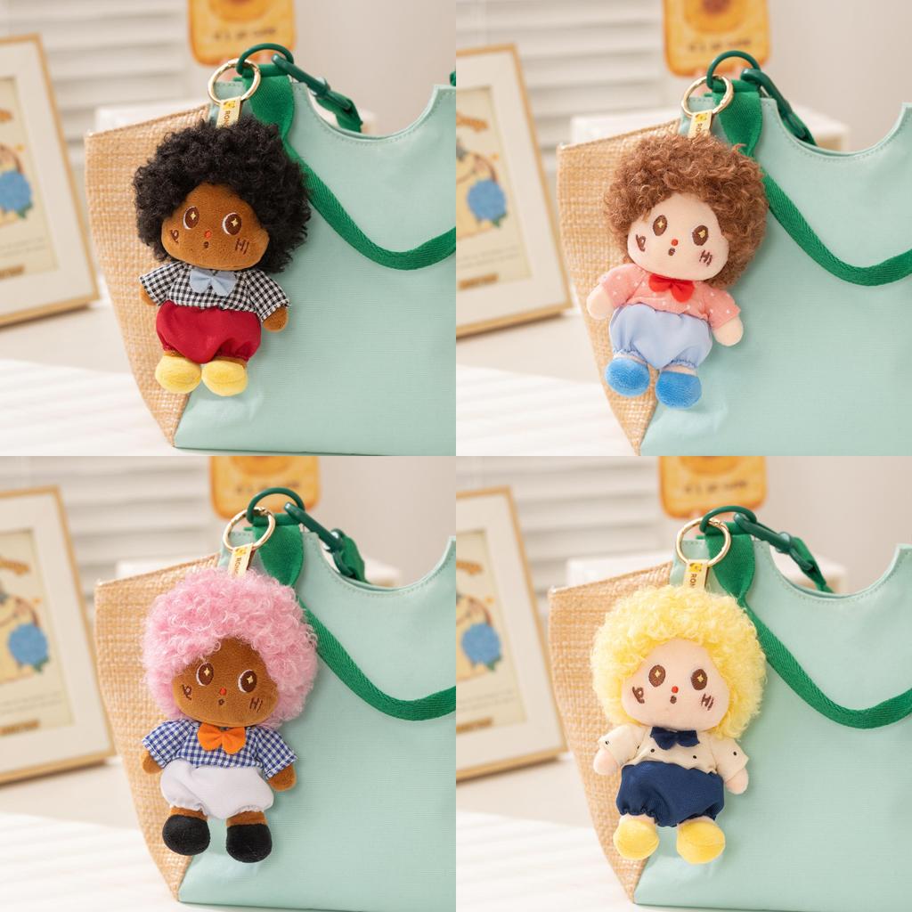 Plush Star Character Keychain With Polyester Fiber For Gift And Bag Decor