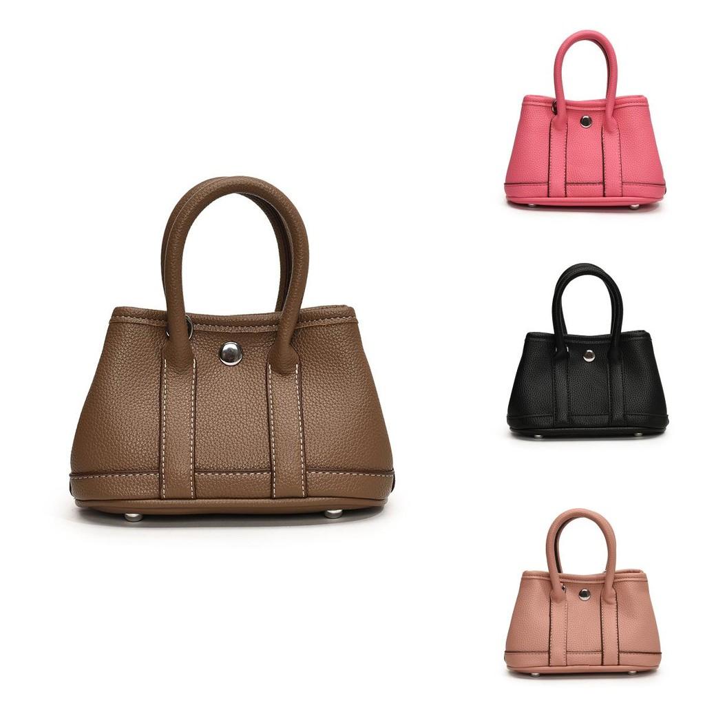 Stylish Korean Minimalist Unisex Kids Shoulder Bag Trendy Solid Color Tote