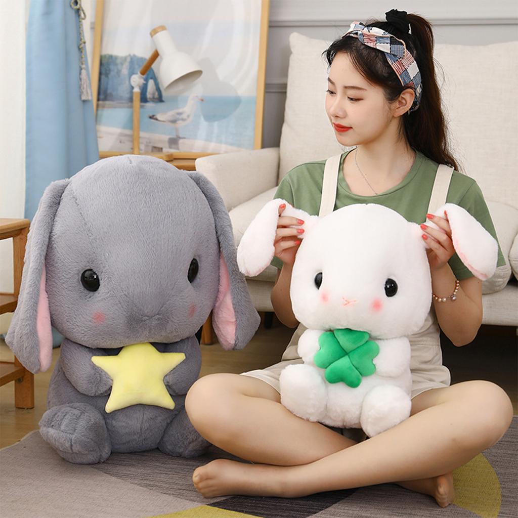 Bunny Stuffed Animal 22cm Cute Soft Plush Rabbit Toy Pillow for Kids Bed Companion Easter Brown Milk Bottle