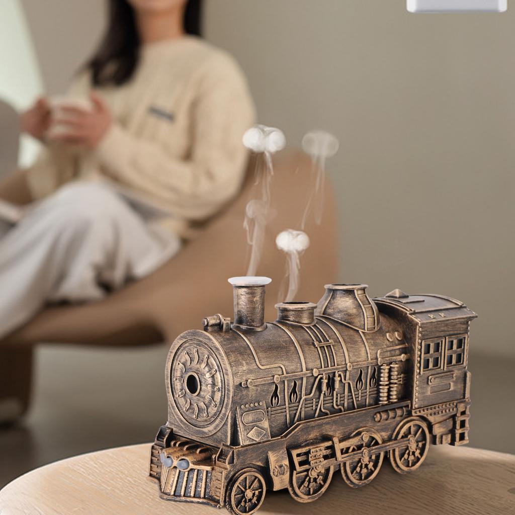 Train Shape Humidifier Double Outlets Fragrance Cool Mist Diffuser for Bedroom Office Desktop 300ml Capacity