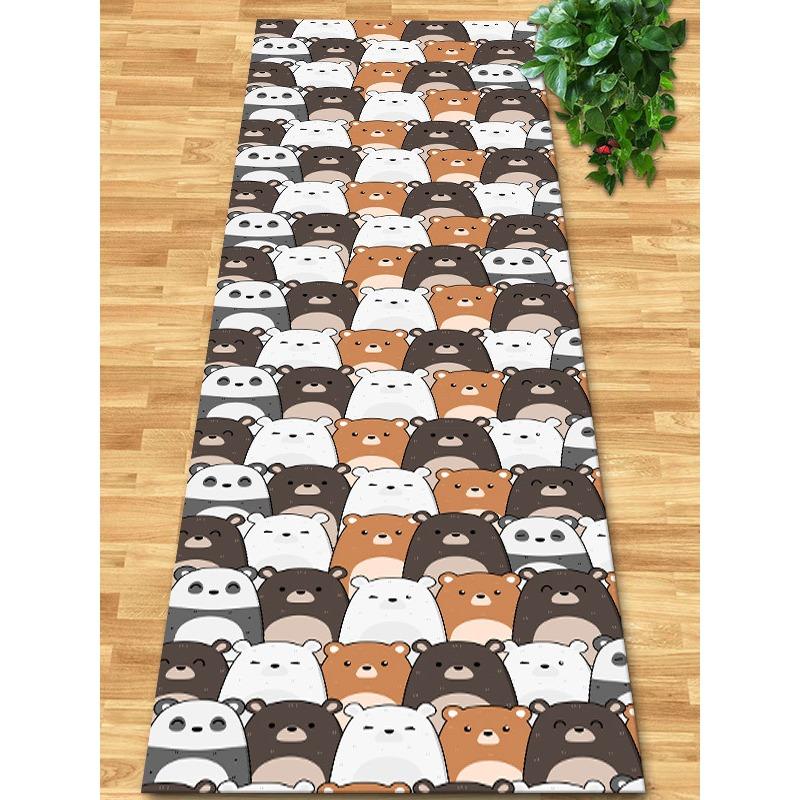 Flowers and Plank Home Balcony 3D Passageway Long Corridor Carpet Spring Floral Pattern Entryway Stairway Rugs Room Aisle Mat