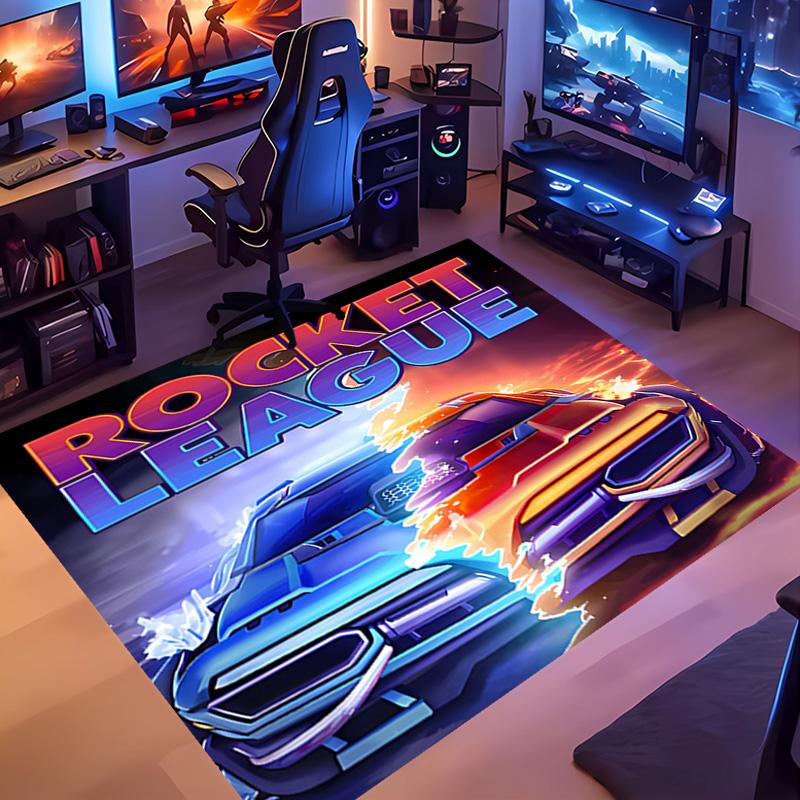 Game Rocket league -Themed Entrance Mat,Non-Slip Mat Area Rug,Room Decor,Outdoor Decor,Kitchen Rug,Doormat - Machine Washable,Easy to Clean