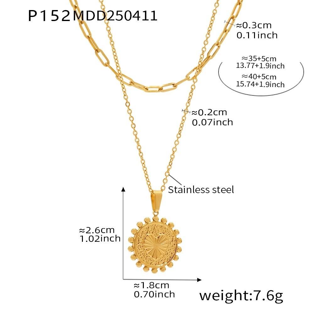 Stainless Steel Sun Heart Pendant Necklace Gold Plated Ladies Choker Jewelry  Wedding