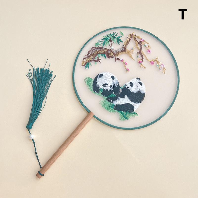 Chinese Ancient Style Round Fan Silk Embroidered Cheongsam Fan Dance Performance Photography Props Home Decor