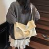 Autumn and Winter Retro Large-capacity Textured Bag Women's New Fashion Commuter Tote Bag Textured Solid Color Shoulder Bag