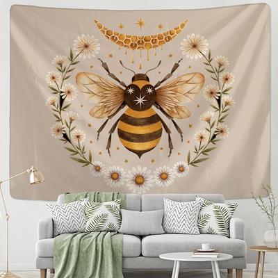 Arazzo psichedelico ape margherita fiore bohémien hippie stregoneria divinazione soggiorno camera da letto arredamento casa