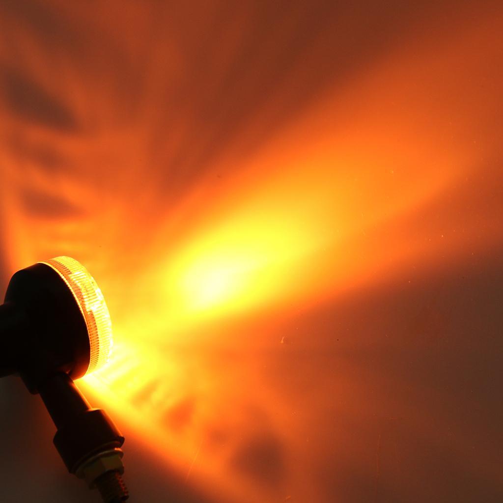 12V Universal Motorcycle Turn Signal Light Round Indicator Lamp Type 2