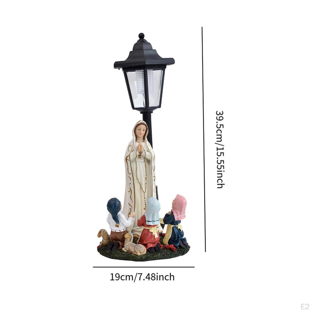 Mary In Prayer Statue Ornament with Solar Lights Gift Modern Decorative Landscape Lamp Resin