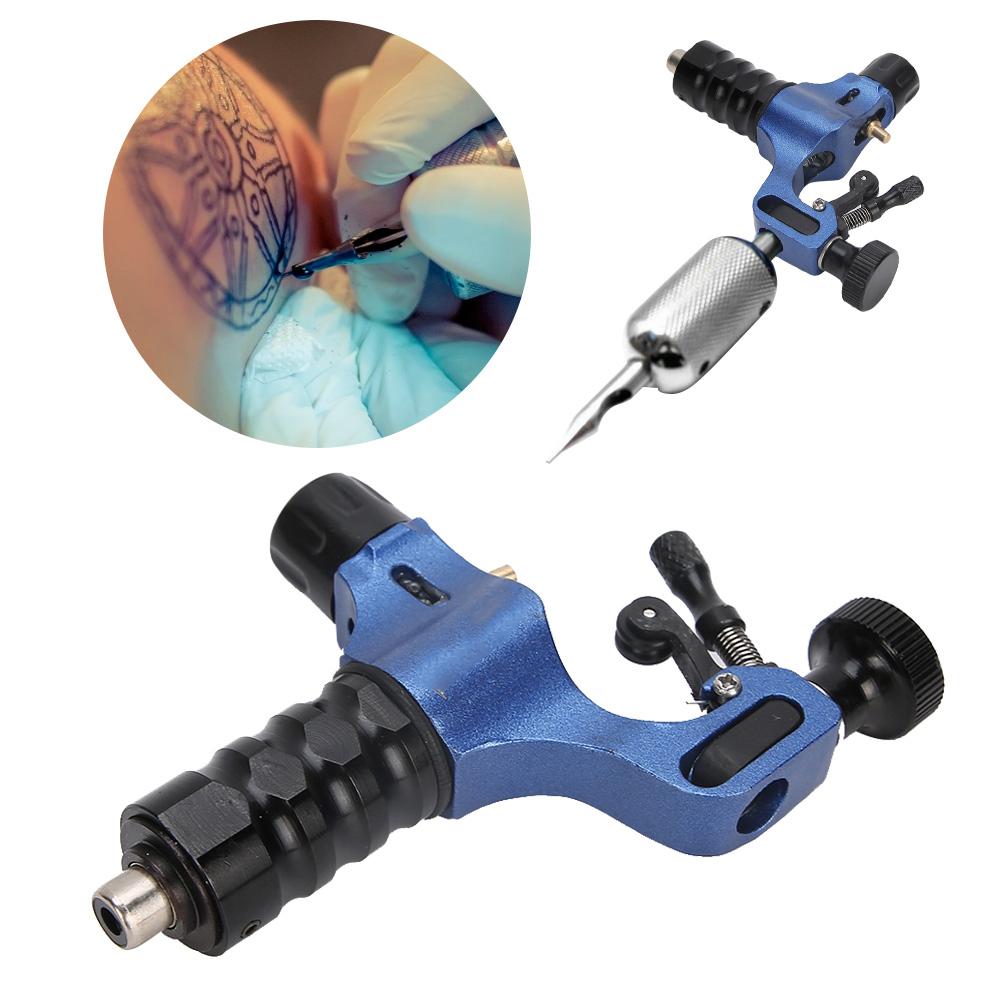 Mașină de tatuat profesională portabilă cu motor puternic, mașină de tatuat pentru linie și umbră, interfață RCA, albastru
