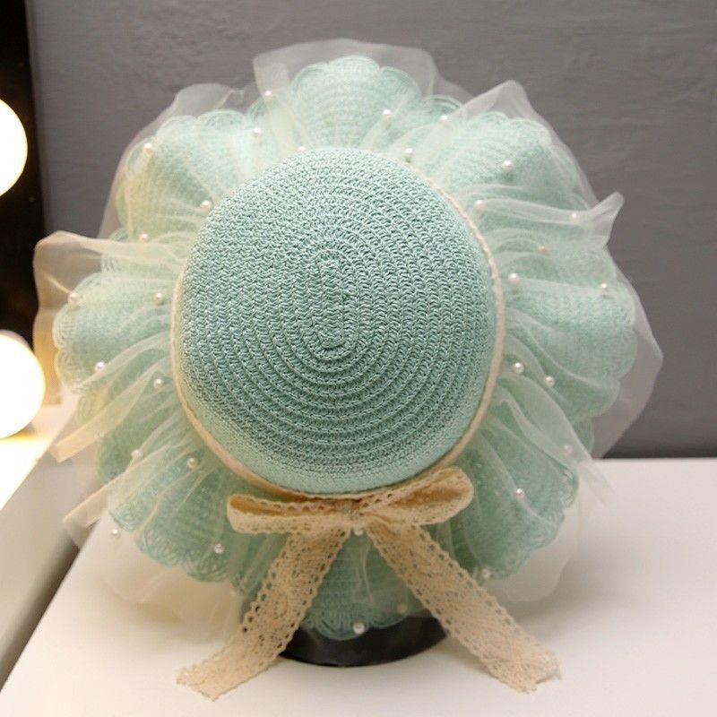 Children's Sunscreen Hat Summer Girls' Sunscreen Grass Hat Women's Lace Princess Beach Hat