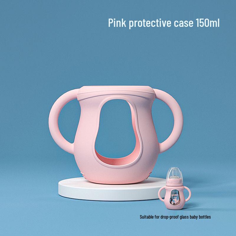 Glass Baby Bottle Accessories: Silicone Sleeve & Gravity Ball Straw Set