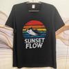 New Arrived Men Oneck tshirt Fashion Teeshirt Sunset Fish Retro Colorful Design Flow Pattern Anime Men Top tees Comfort Tshirt