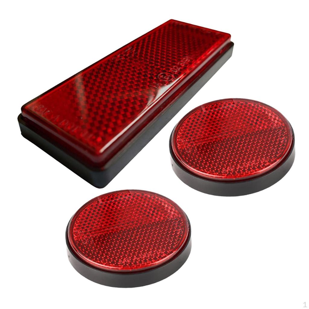 3 Pieces Motorcycle Night Reflector Replaces Reflective Strip for Trailer Car Motorbike Boat