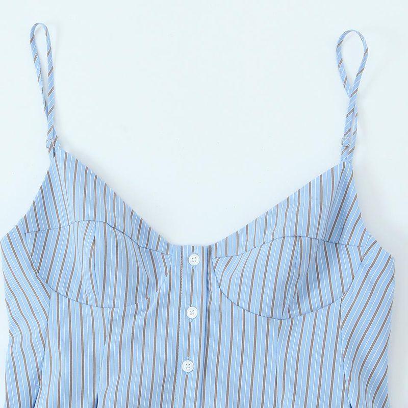 Kaslead New Arrival Women's Fashion Style Fashionable Small Pleated Poplin Camisole Short Top 2178083