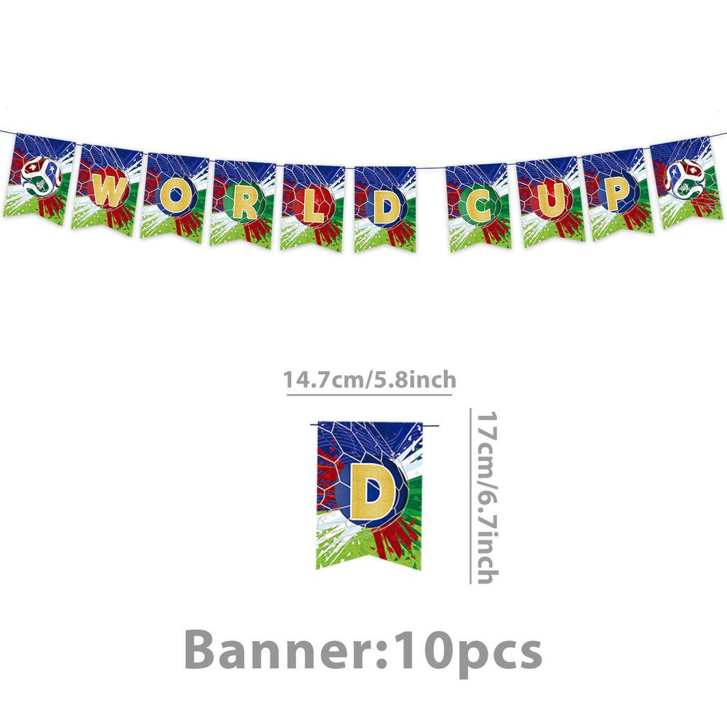 Soccer World Cup Party Supplies Kit 2026 Paper Plates Napkins Cups Decorations Set with Banner Match Theme