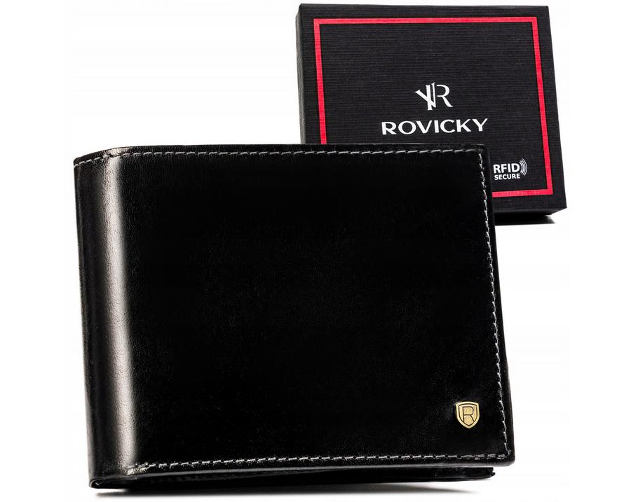 Elegant Men's Leather Wallet Without External Clasp - Rovicky