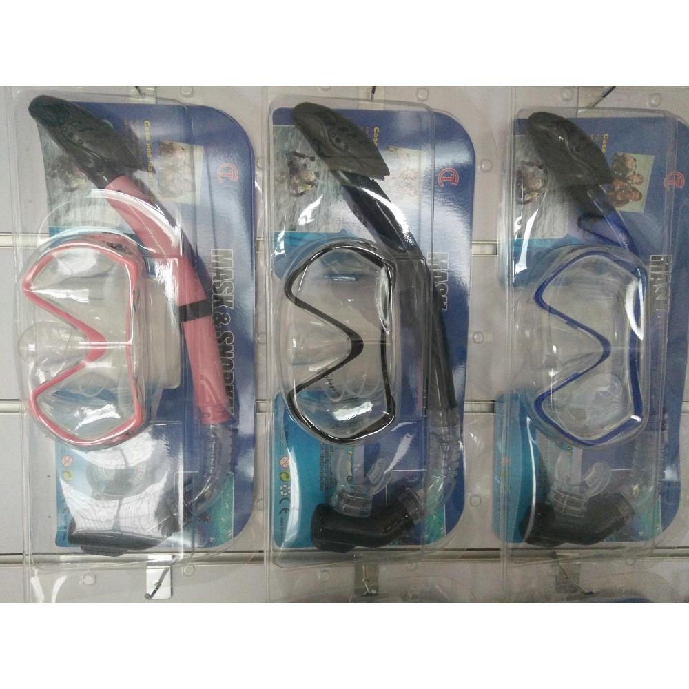 

Diving goggles set + bubble shell One Size жёлтый