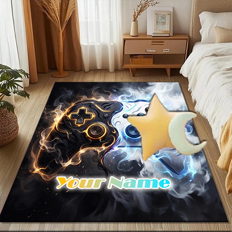 1PC Custom Name Epic Controllers Theme Floor Mat Ideal for Living Room, Game Rooms, Office, Bedroom,Floor Mat Playful Design