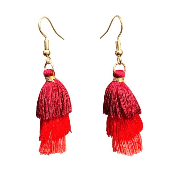 

Earrings Multi-layered Fringe Earrings Creative Red, White, and Blue Flag-Colored Pendant Earrings 4th of July Independence Day Gift for Women E