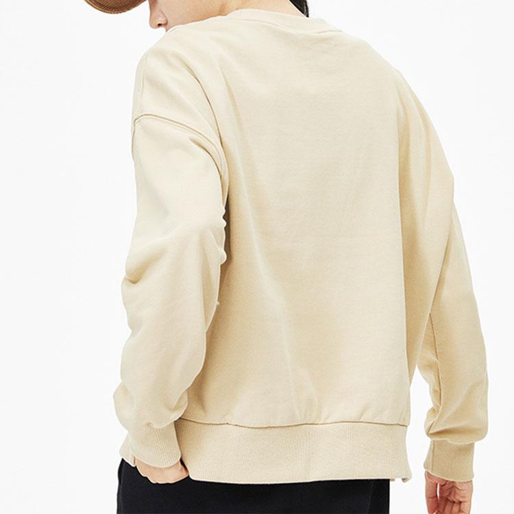New Balance Sweatshirts Women's Beige Crew Neck Moderate Regular AWT13325-BEI