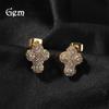 Personalized Diamond-encrusted Cross Earrings, Men's High-end Sense, Light Luxury, Trendy Human Ear Jewelry, One Piece Is Sent On Behalf of Others.