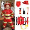 Costume Cosplay Pompier Enfant Garçons Filles Halloween Carnaval Fête Uniforme Pompier Sam Vêtement de Travail Cadeau de Noël