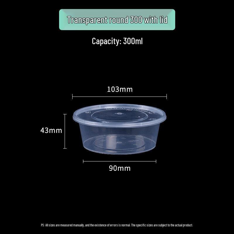 ZISIZ Thickened Round Disposable Food Container