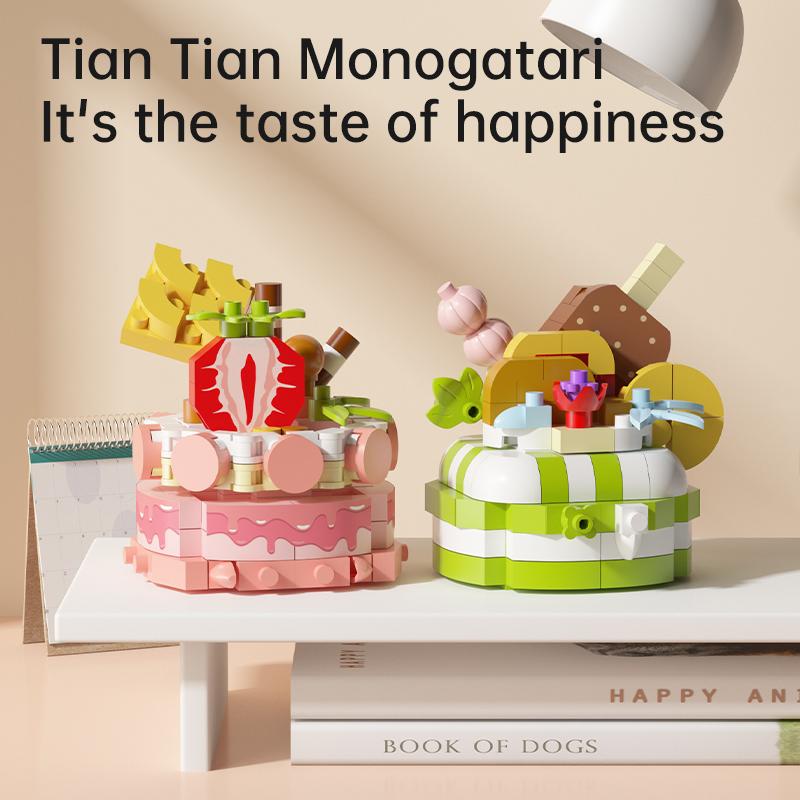 Delicious Dessert Cake Constructor Block,Strawberry Fruit Chocolate Sweet Cake Home Decor Toys,Assembly Gifts For Children Girls