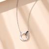 Fashion Light Luxury Dainty  925 Silver Color Diamonds Inlaid Circle Rings Pendant Choker Necklace Gift for Women